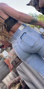 Hot college girl squeezed into those jeans