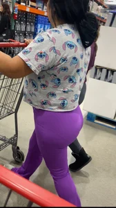 Thick latina in purple leggings