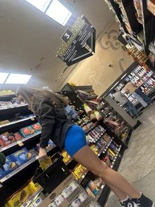 Blue legging shorts