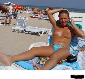 Beach voyeur girls in bikinis, thongs and topless