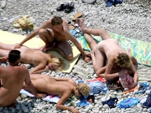 Nude beach and topless girls