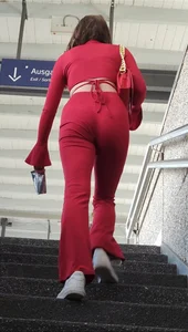 Hot minx in a stunning red outfit
