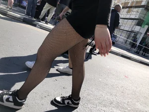Carnival girls wearing pantyhose, spandex shorts, stockings, skirts and other outfits