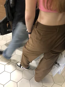 Extremely cute teen in a fast food restaurant