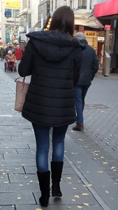 Bespectacled Girl in Skinny Jeans Street Candid Creepshots