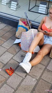 Busty chav blonde in revealing top and jean shorts! (OC) [CS4U]