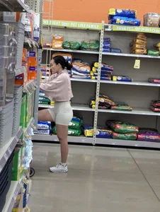 Petite baddie in tight white shorts