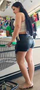 Latina Black Leather Shorts & Sandals (OC)