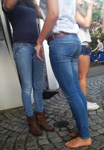 Tight blue jeans creepshots compilation