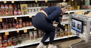 Beautiful woman in tight leggings