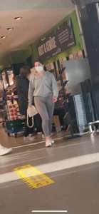 Grey Leggings walking