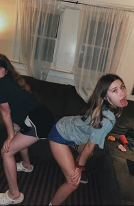 Young Girls in Shorts Having Fun at a Party Twerking