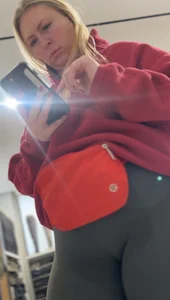 Thick Blonde Lululemon Pawg Employee with a fat cameltoe