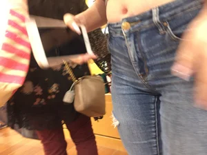 Big Ass and Sexy Legs in Blue Tight Jeans Store Creepshots Collection