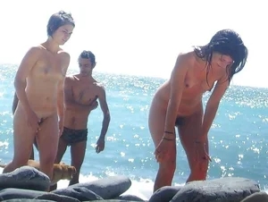 Nude beach and topless girls
