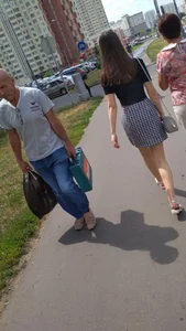 Girl in a Skirt Street Candid Photos