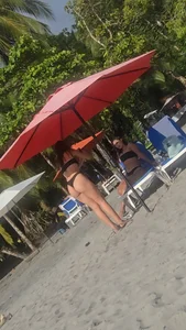 Black bikini on beach