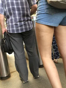 Hot Legs and Booty in Denim Mini Shorts Creepshots Gallery
