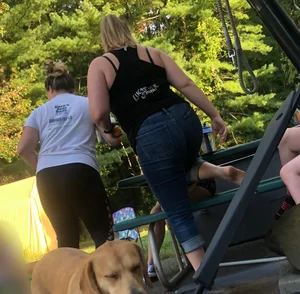 Pawg friend in jean shorts