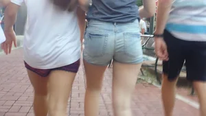 Firm Ass in Blue Jean Shorts on the Street Creepshot