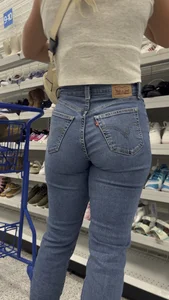 Blonde in jeans with beautifully shaped Ass!