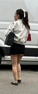 Short skirt cheeks hanging out this petite Spanish lunchable