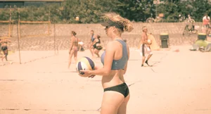 Beach volleyball babes in bikinis