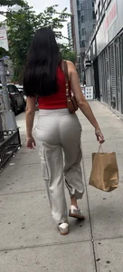 Sheer see-through pants VPL