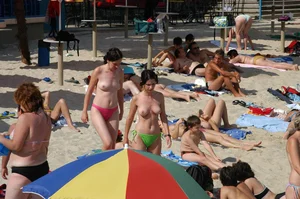 Verna topless beach girls out in the sun