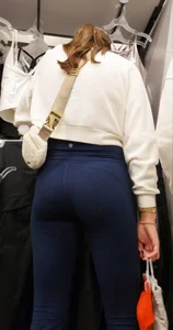 Very Cute Girl with Nice Body in Tight Blue Leggings with VTL