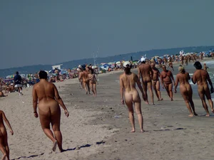 Nude beach and topless girls