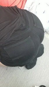 Candid Booty in Tight Black Jeans Closeup