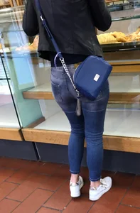 Hot candid ass in tights jeans creep