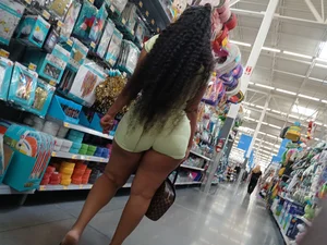 Ebony in Light Green Shorts