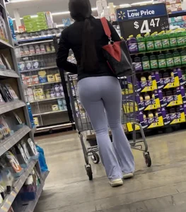 Sexy  preggo Latina (purple leggings)