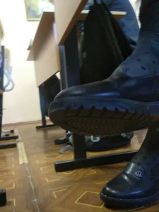 College Girl’s Shoes Classroom Closeup