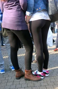 Young Girl in Leggings Street Photo