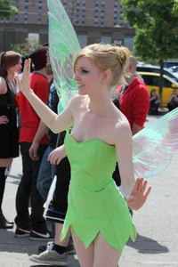 Skinny Girl in a Fairy Costume Street Candid