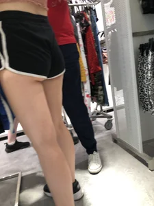 Hot Booty in Spandex Shorts and Sexy Legs Store Creepshot