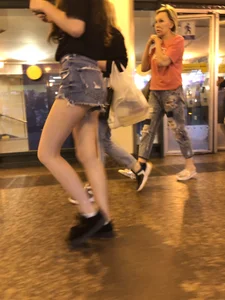 Girls in Shorts with Hot Skinny Legs Street Creepshots