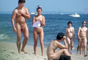Nude beach and topless girls