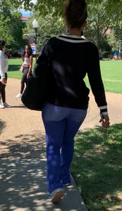 Thick ass caught walking home in jeans