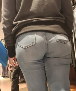 Amazing gorgeous ass in tight jeans, delicious