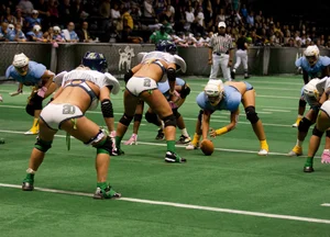 Sexy female football players with hot bodies