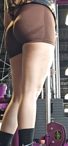 Ass in brown short