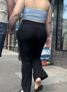 Thick Portuguese Baddie with a BBL in spandex flares