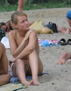 Nude beach and topless girls