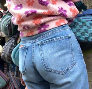 blue jeans cute sweater ass at market