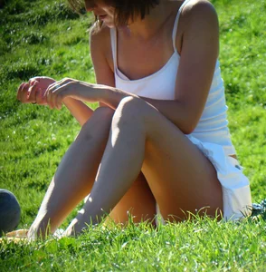 Bunch of sexy girls upskirted at parks showing their panties and asses