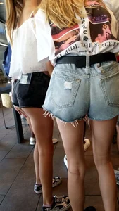 Teens in shorts shorts…tiny butt cheeks